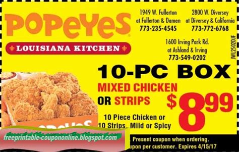 popeyes chicken coupons for today
